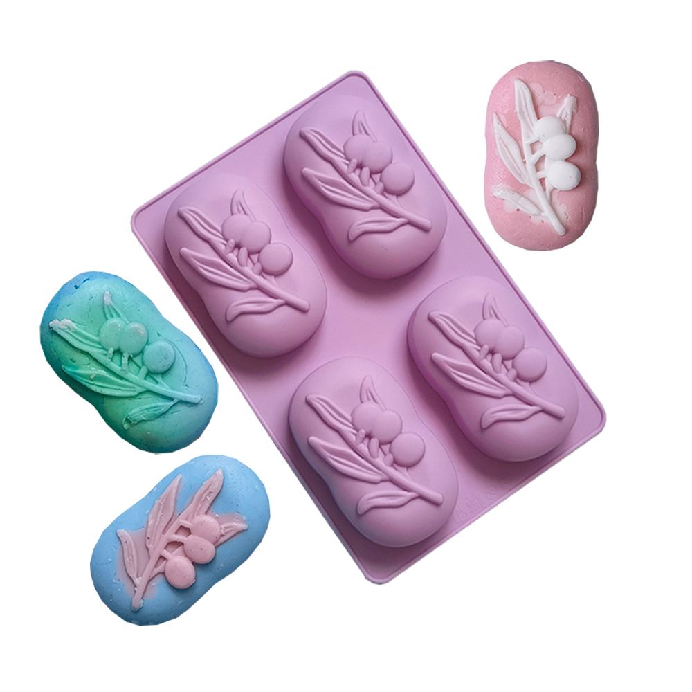 Candle Making Business - 4 Cavities Oval Olive Tree Silicone