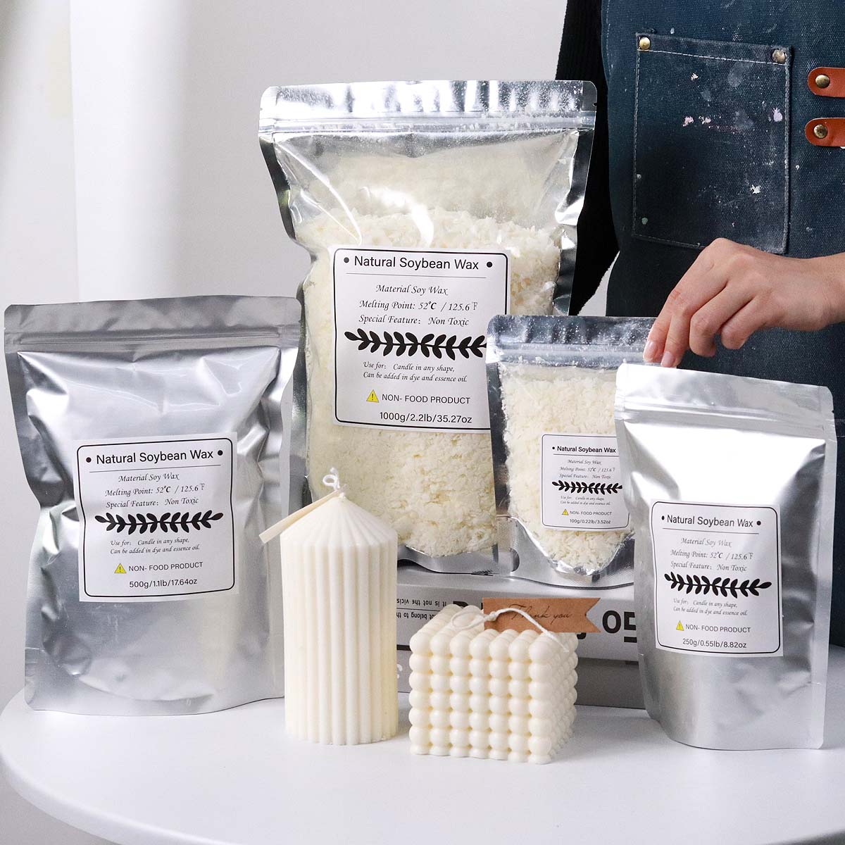 Soy Wax Pillar Blend - 500g/1kg Natural Soy Wax Flake DIY