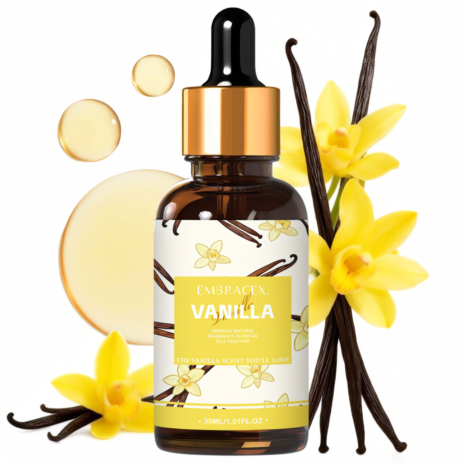 Candle Making Oils - 30ml Vanilla Essential Oil For Diffusers