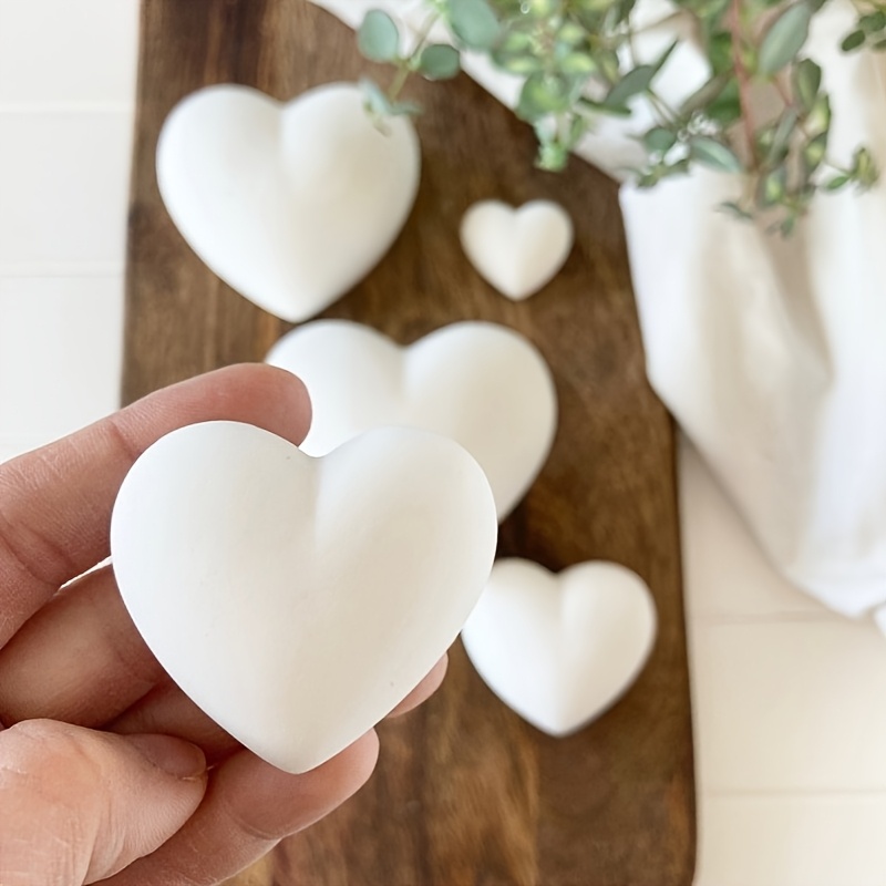 Candle Mold Silicone - 5pcs Heart-Shaped Gypsum Candle Ornament Resin