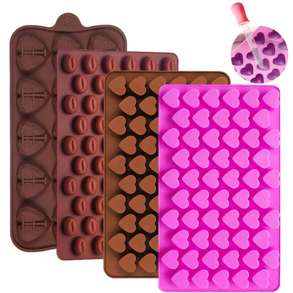 Soy Wax Pillar Blend - 2pcs/set Heart-shaped Coffee Bean Shape Silicone