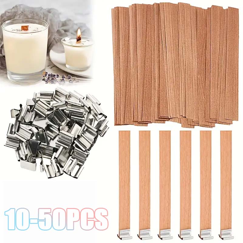 Soy Wax Pillar Blend - Natural Wooden Candle Wicks with Sustainers