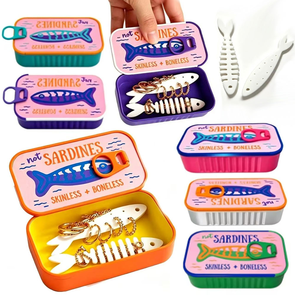 Tin Container Lid - Sardine Tin Jewelry Box 3D Printed
