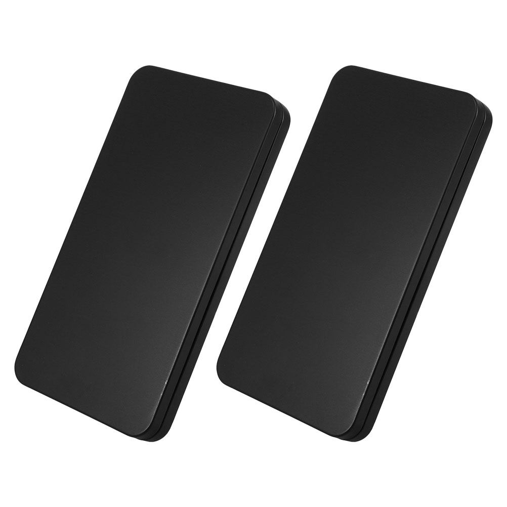 Tin Container Lid - 2Pcs Black Tin Cash Box Rectangular