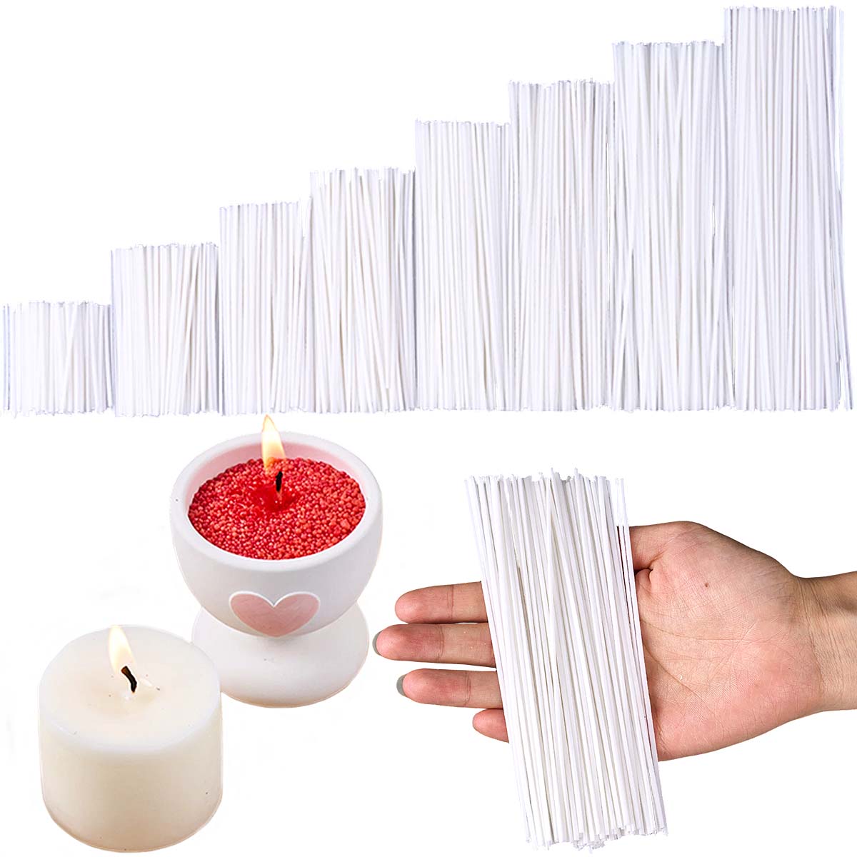 Soy Wax Pillar Blend - 50pcs /Set Waxed Cotton Candle Wicks