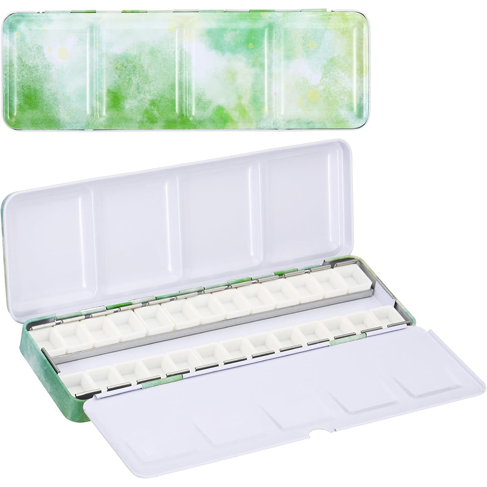 Tin Container Lid - Empty Watercolor Palette, Metal Watercolor Tin