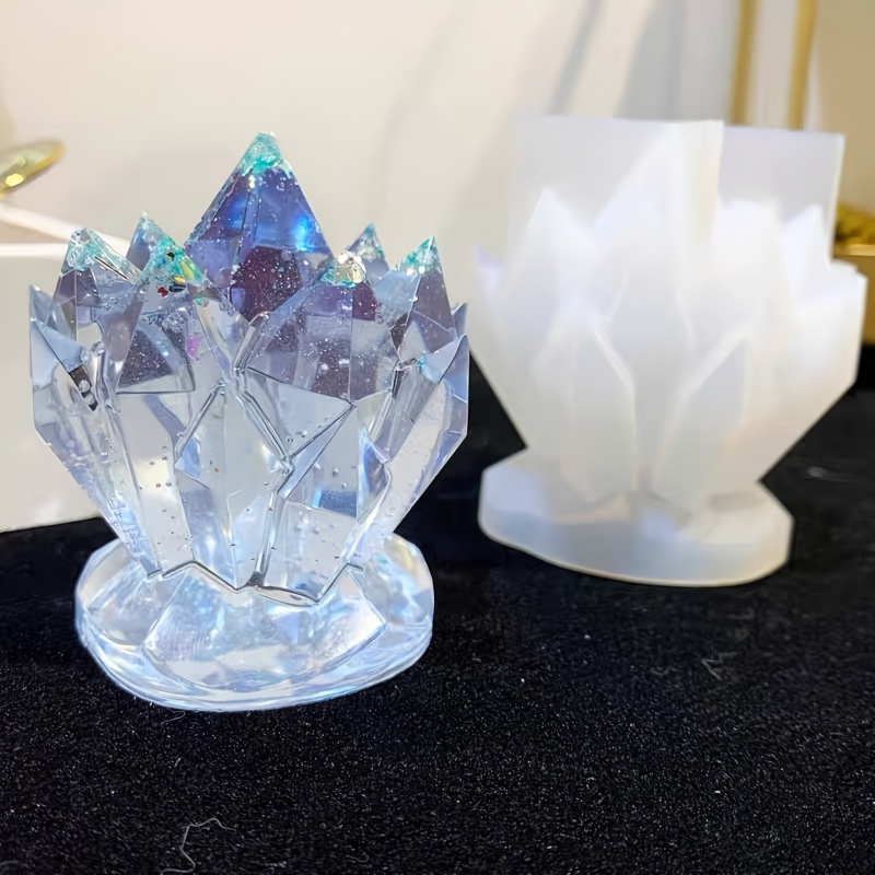 Candle Mold Silicone - 1pcCrystal Cluster Decorative Silicone Mold Candle