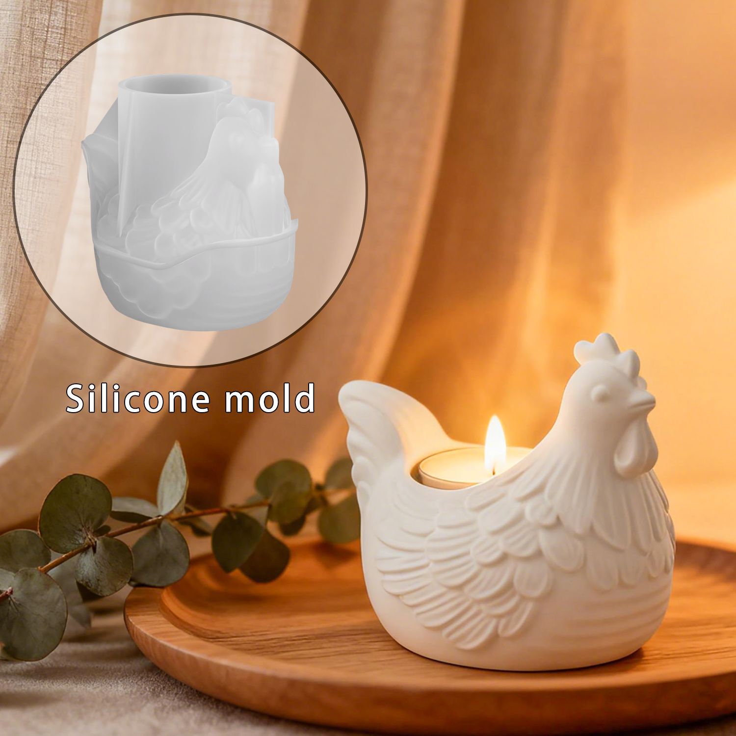 Candle Mold Silicone - DIY 3D Little Chicken Candle Holder