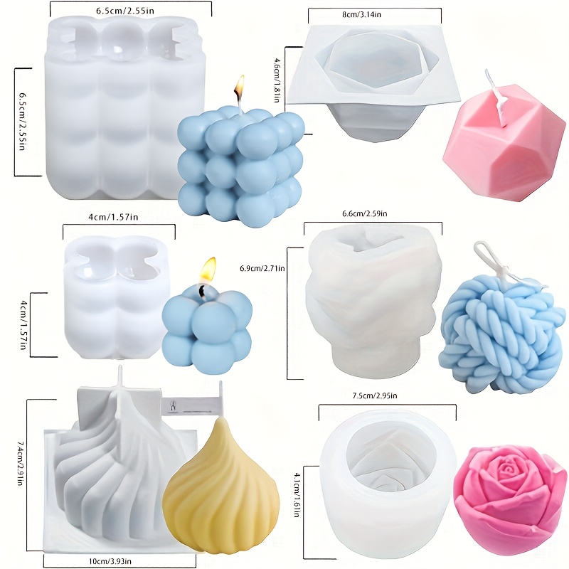 Candle Making Yarn - 6pcs silicone candle mold set for