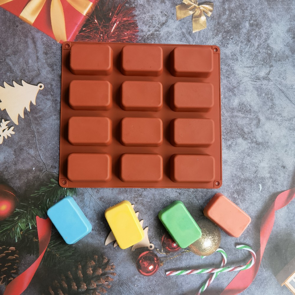 Candle Making Tips - 12 Cavity Square Silicone Soap Mold