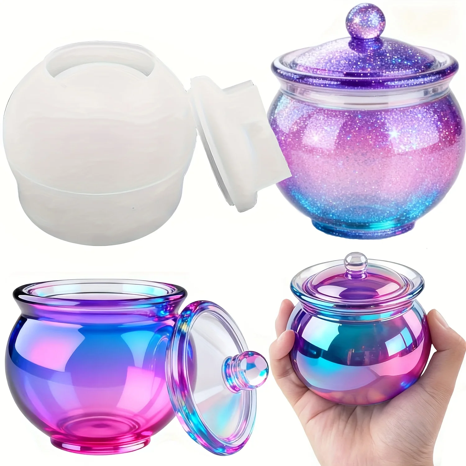 Candle Mold Silicone - 1 set of round resin can