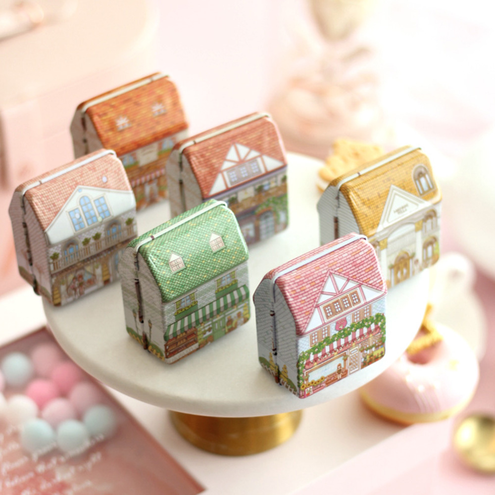 6Pcs Mini House Shaped Tin Box - đánh giá và giá Tin Container Lid