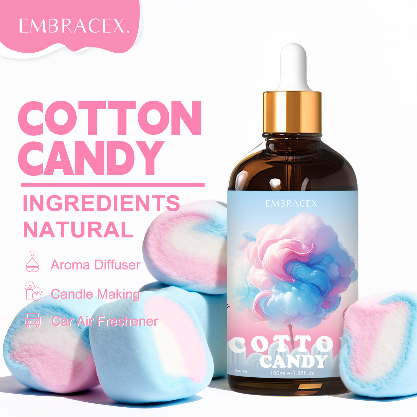 100ml Cotton Candy Essential O - đánh giá và giá Candle Making Oils