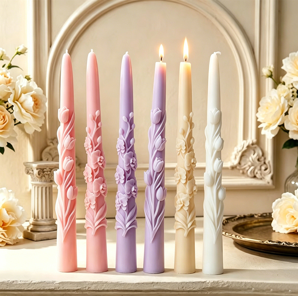 Long Pole Flower Taper Candle  - đánh giá và giá Candle Making Tips