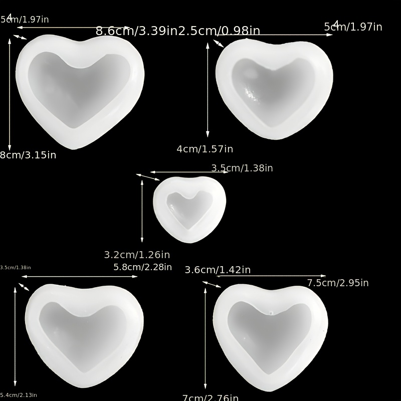 5pcs Heart-Shaped Gypsum Candl - đánh giá và giá Candle Mold Silicone