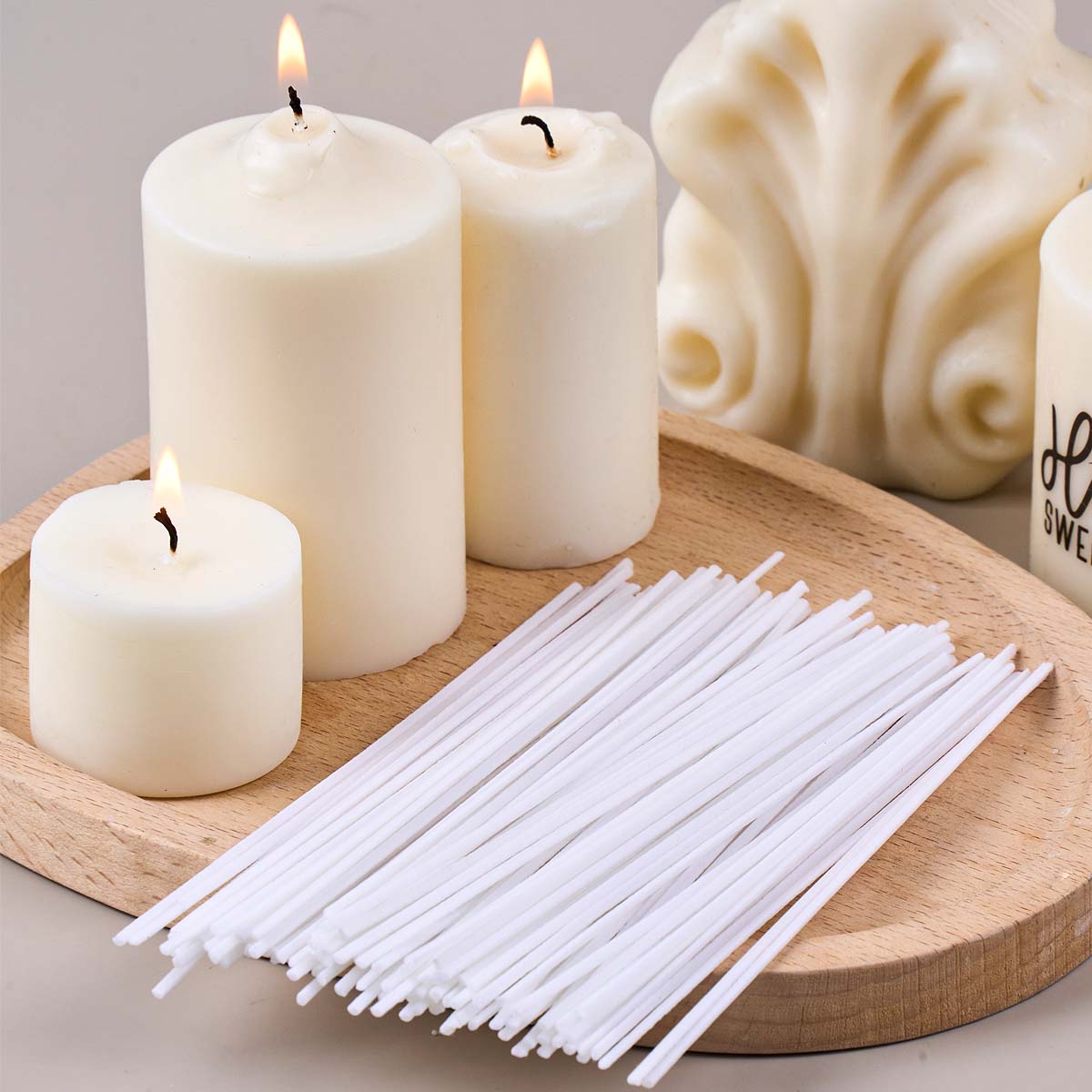 50pcs /Set Waxed Cotton Candle - đánh giá và giá Soy Wax Pillar Blend