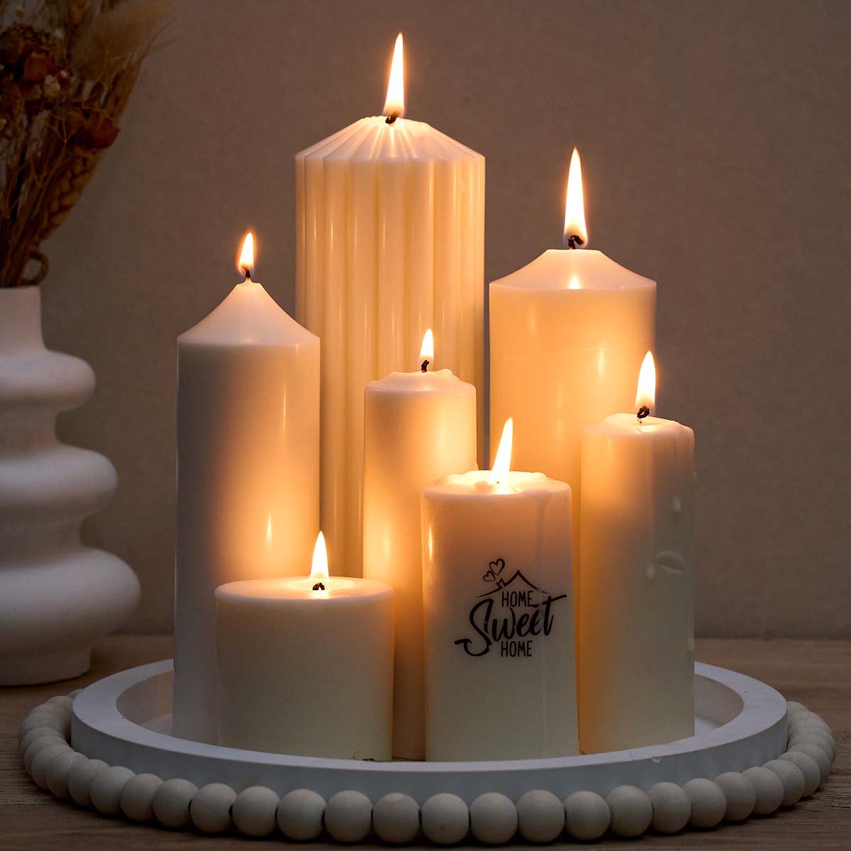 50pcs /Set Waxed Cotton Candle - đánh giá và giá Soy Wax Pillar Blend