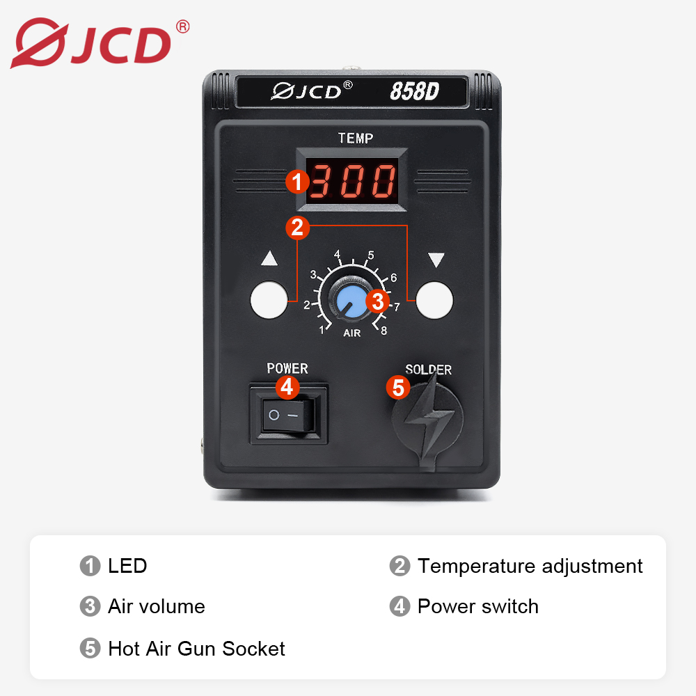 JCD Hot Air Gun 858D BGA Rewor - đánh giá và giá Heat Gun Embossing