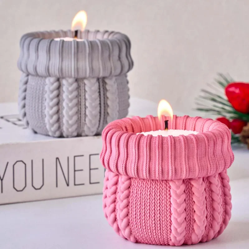 Knitted Yarn Candle Jar Silico - đánh giá và giá Candle Making Yarn