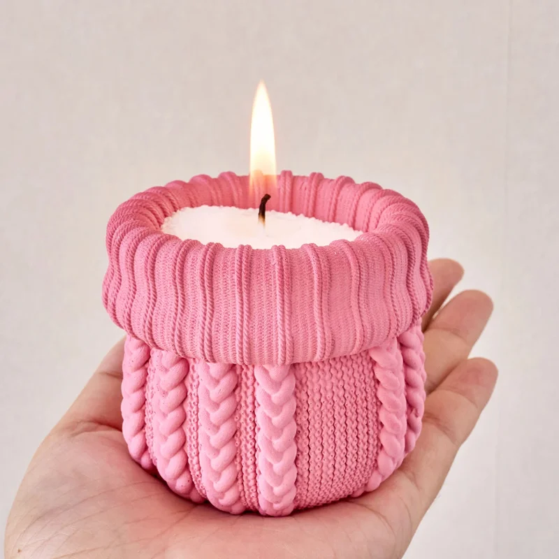 Knitted Yarn Candle Jar Silico - đánh giá và giá Candle Making Yarn