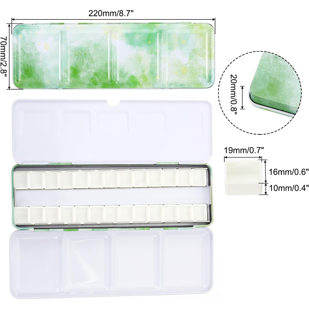 Empty Watercolor Palette, Meta - đánh giá và giá Tin Container Lid