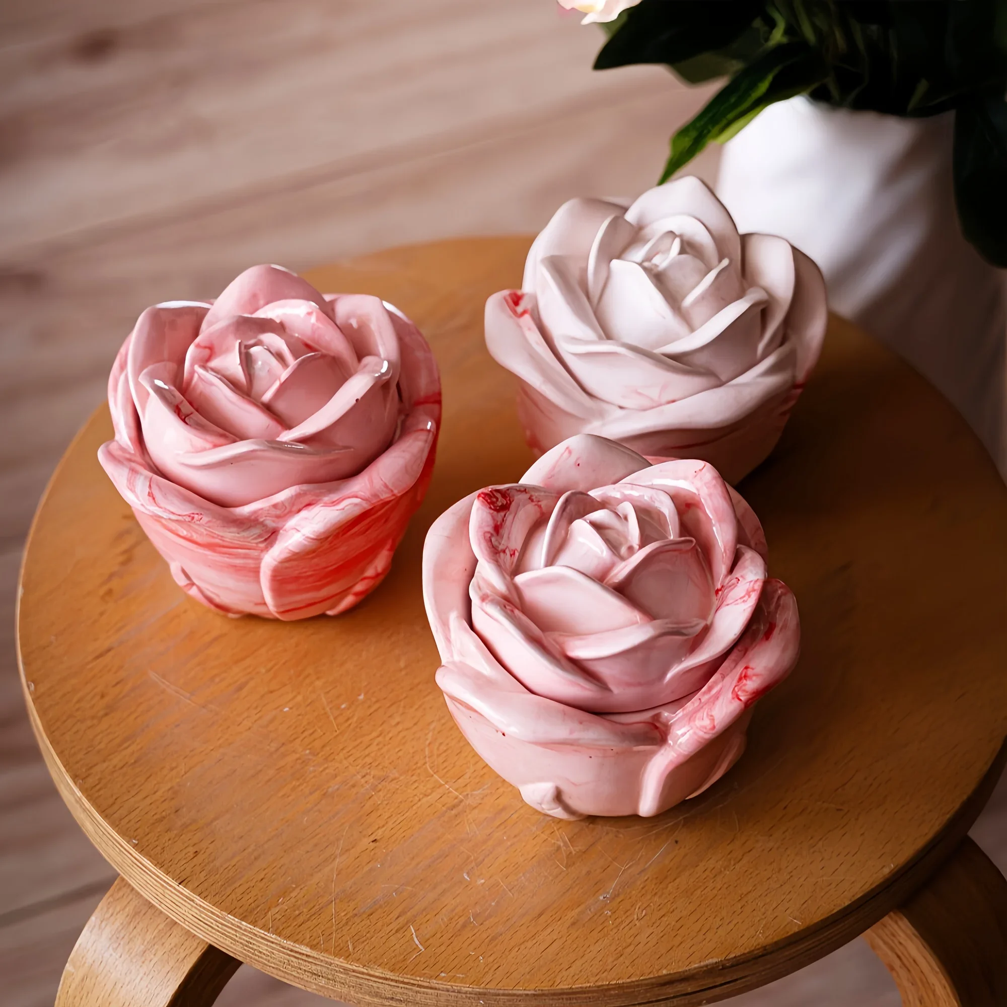 2-Piece Set Rose Shaped Silico - đánh giá và giá Candle Mold Silicone