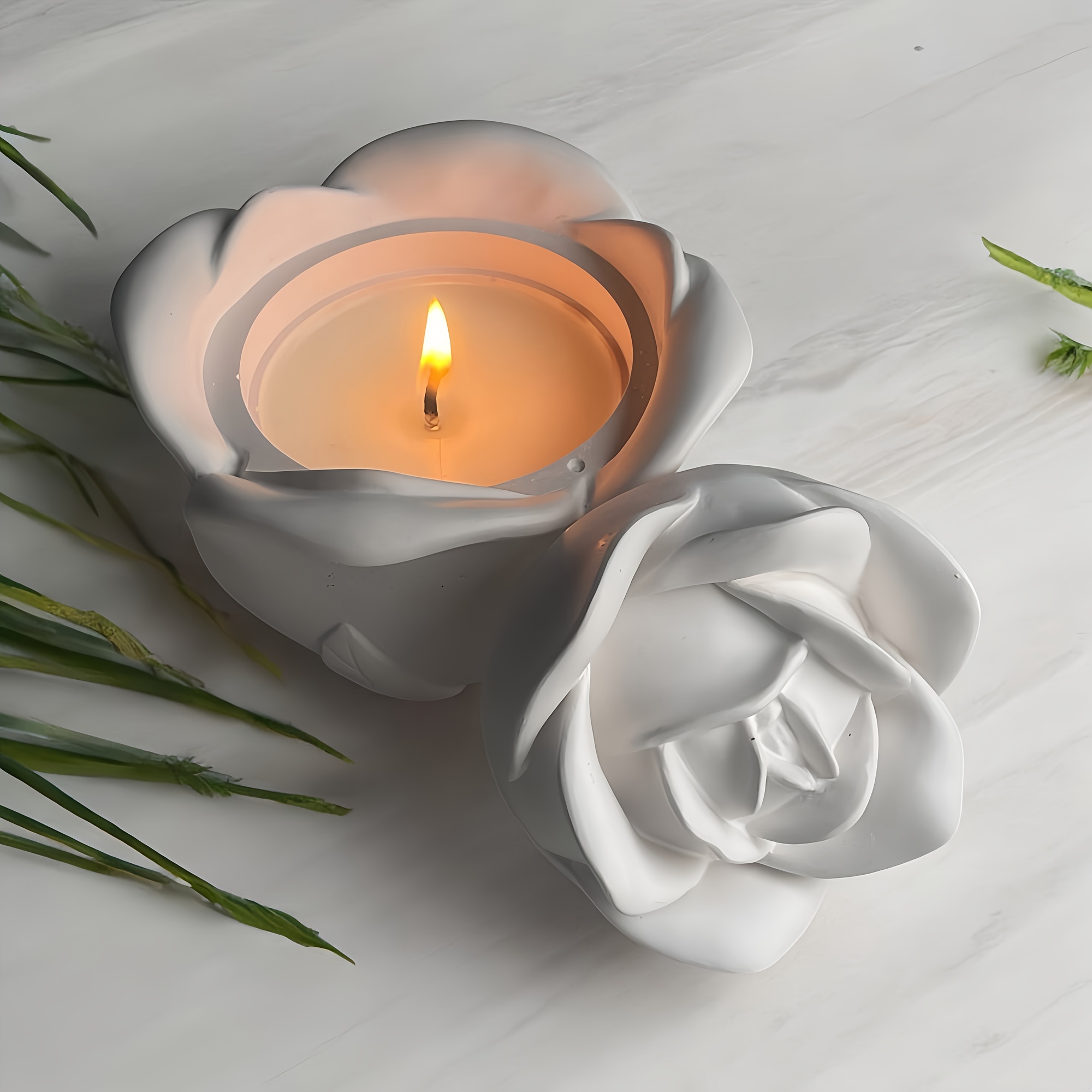 2-Piece Set Rose Shaped Silico - đánh giá và giá Candle Mold Silicone