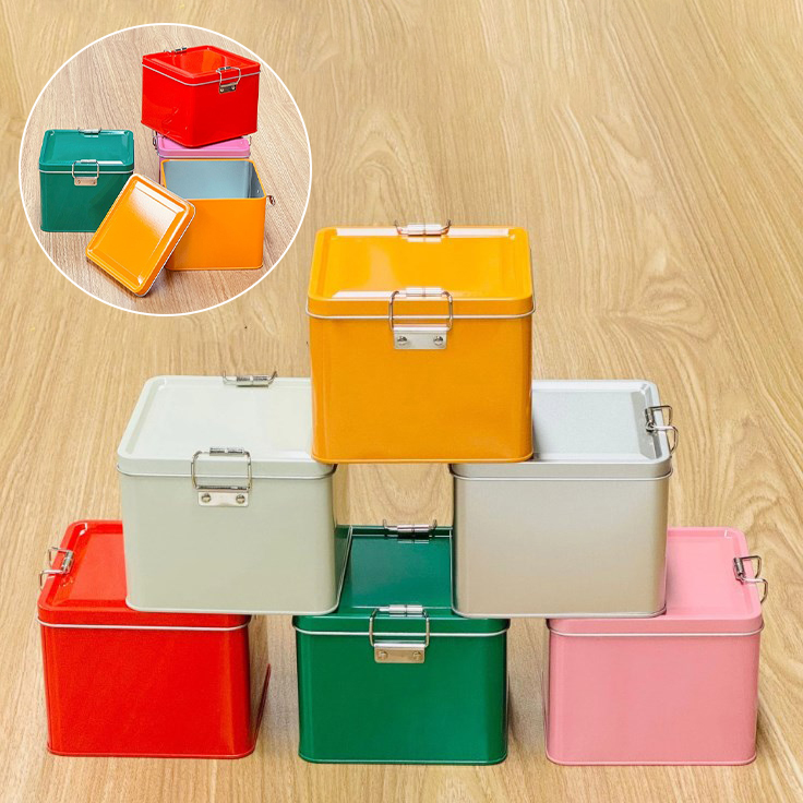 Square Tinplate Cookie Tins Bo - đánh giá và giá Tin Container Lid
