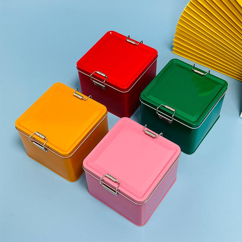 Square Tinplate Cookie Tins Bo - đánh giá và giá Tin Container Lid