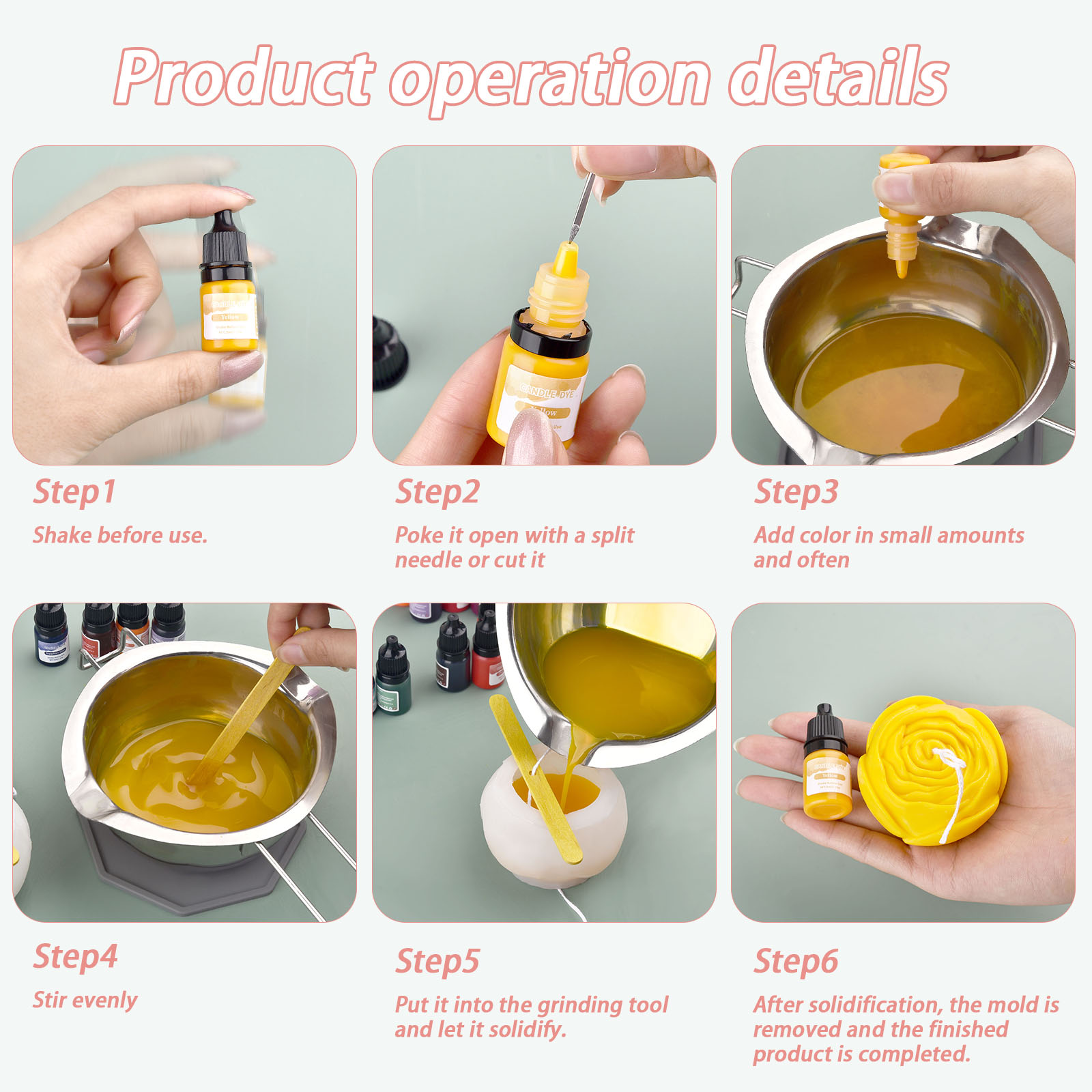5ml/Bottle Candle Wax Pigment  - đánh giá và giá Soy Wax Pillar Blend
