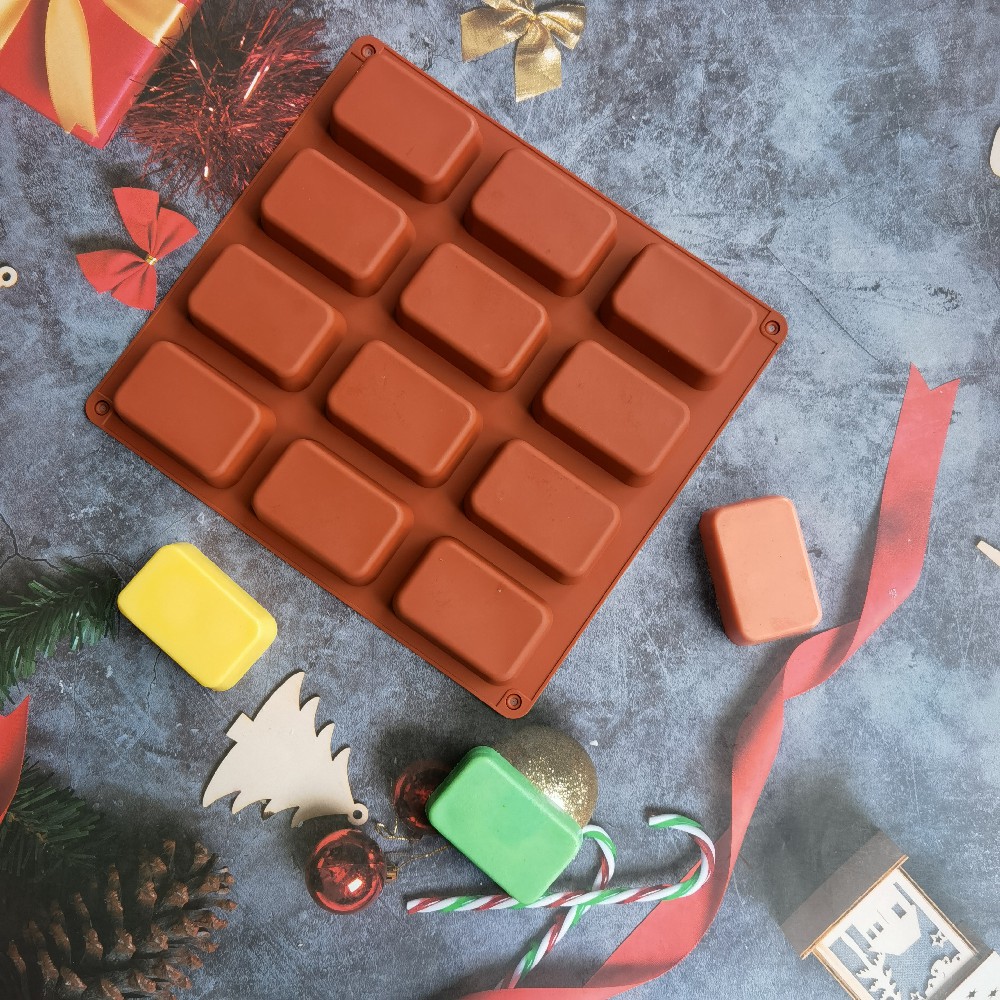 12 Cavity Square Silicone Soap - đánh giá và giá Candle Making Tips