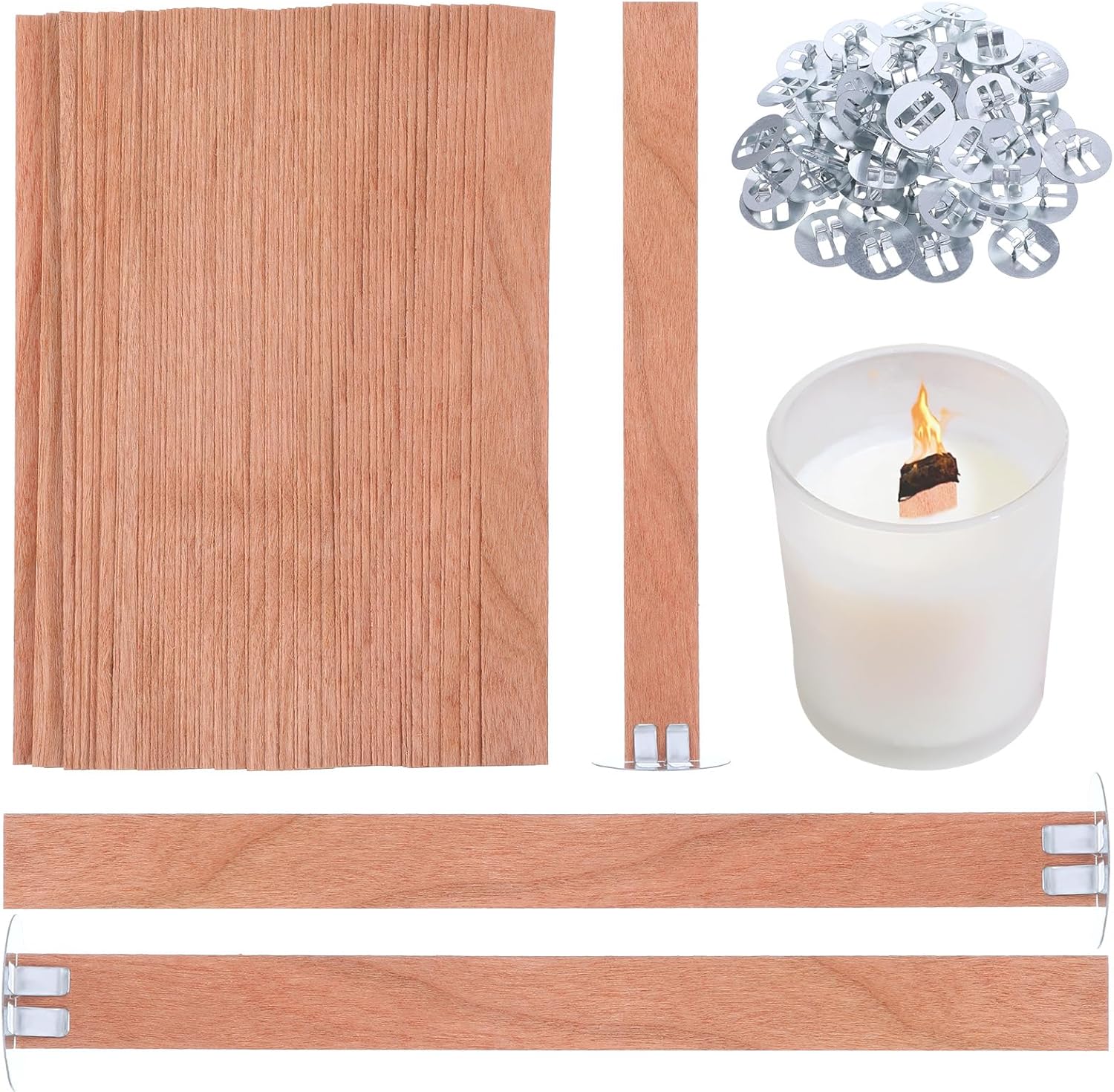 60Pcs Wood Wicks for Candles M - đánh giá và giá Soy Wax Pillar Blend