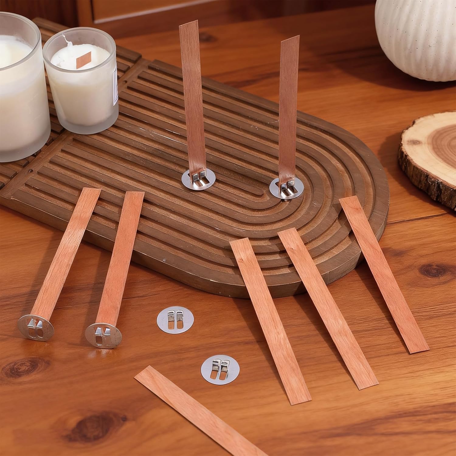 60Pcs Wood Wicks for Candles M - đánh giá và giá Soy Wax Pillar Blend